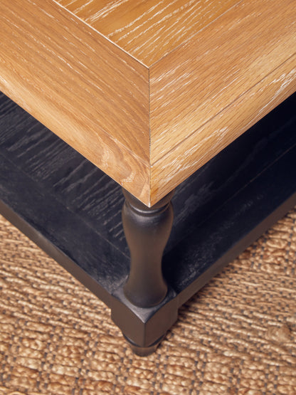 Davenport Grey Wash and Antique Black Rectangular Coffee Table