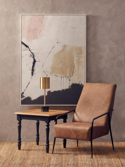 Davenport Grey Wash and Antique Black Square Side Table