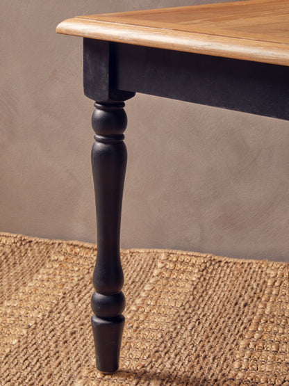 Davenport Grey Wash and Antique Black Square Side Table