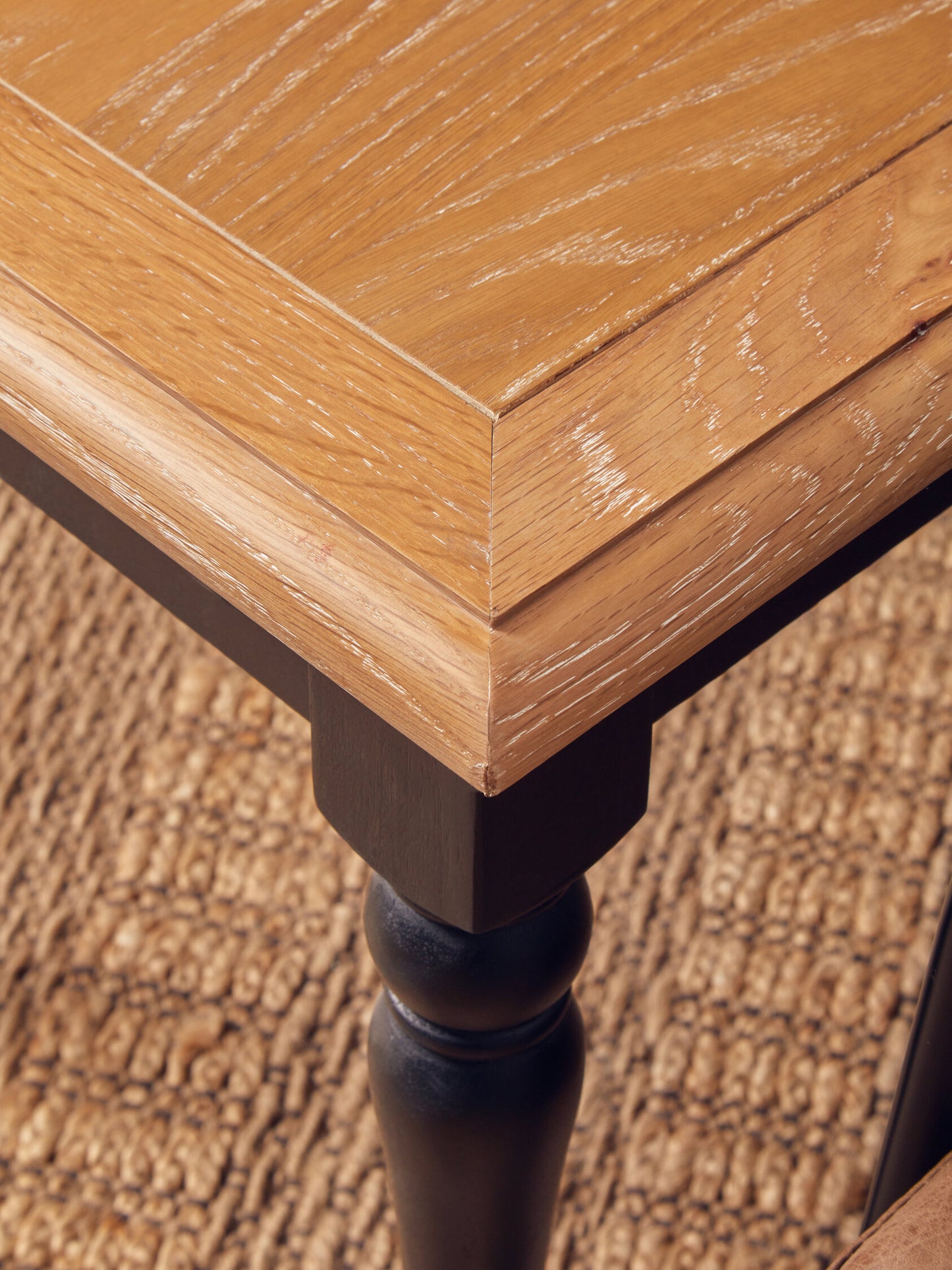 Davenport Grey Wash and Antique Black Square Side Table