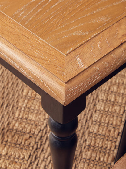 Davenport Grey Wash and Antique Black Square Side Table