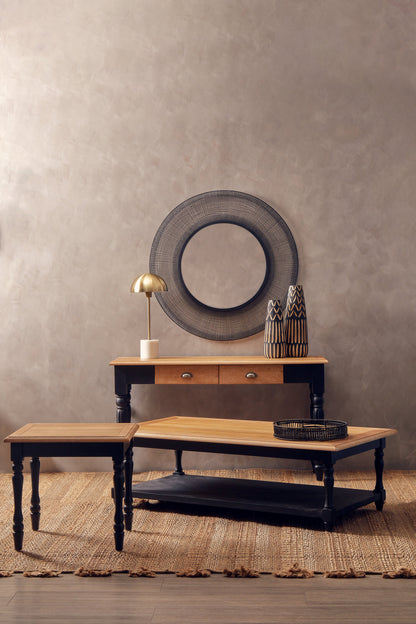 Davenport Grey Wash and Antique Black Console Table