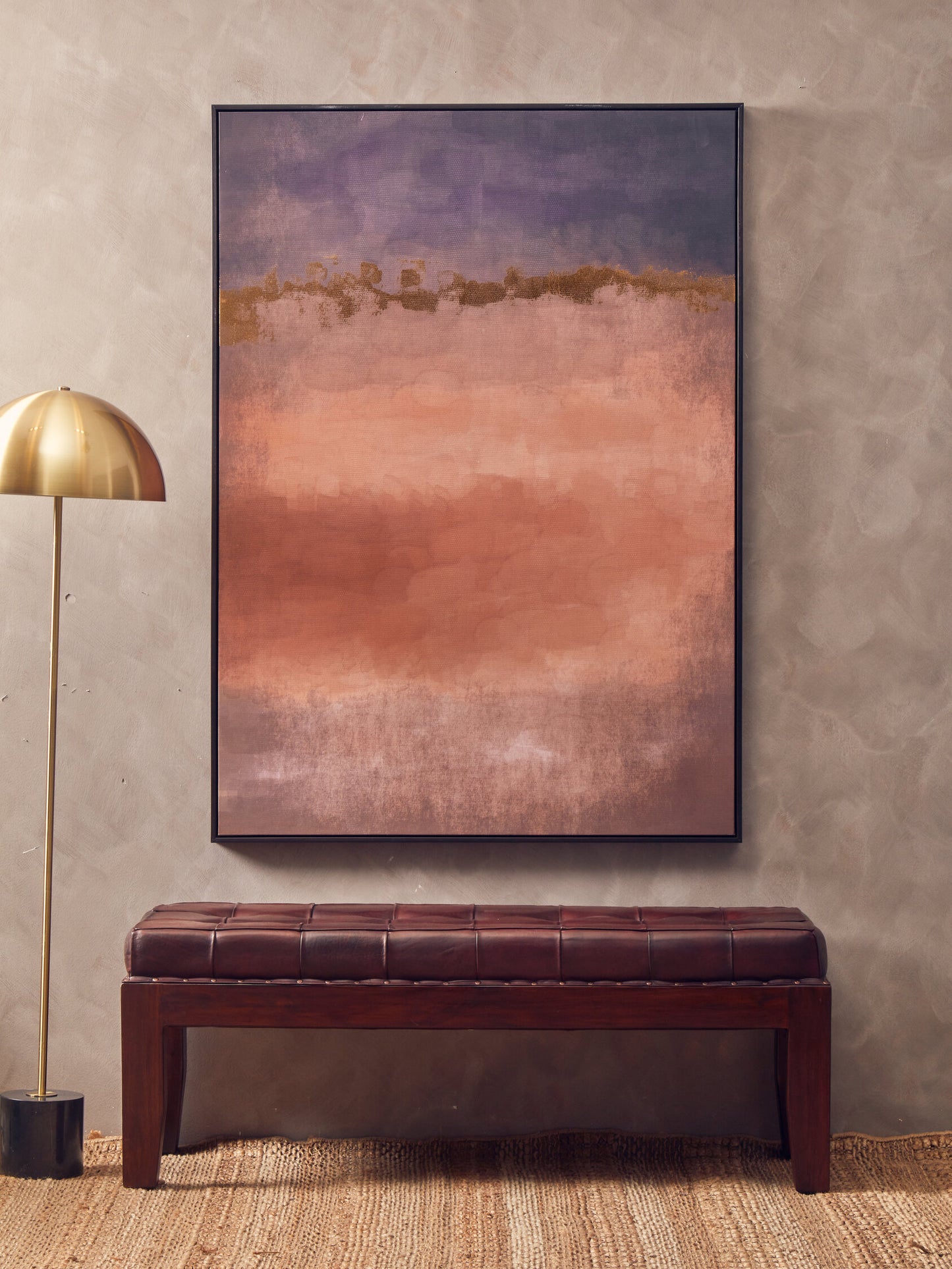 Jaxon Floor Lamp in Brushed Brass and Marble Base