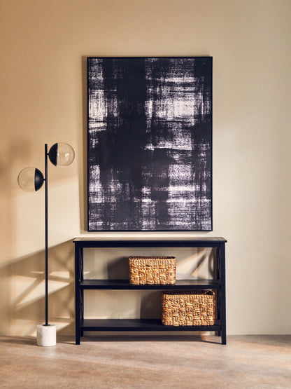 Cambridge 2 Shelf Large Black Bookcase
