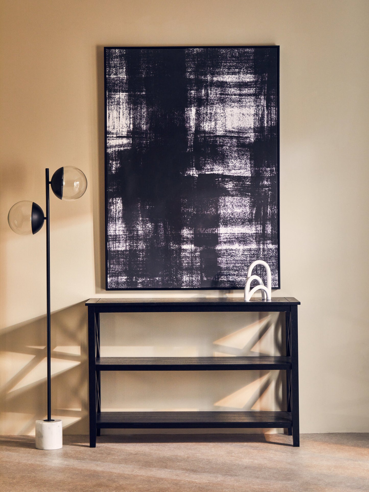 Cambridge 2 Shelf Large Black Bookcase