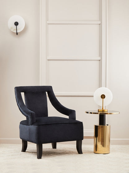 Mia Black Marble Effect Top and Gold Base Side Table