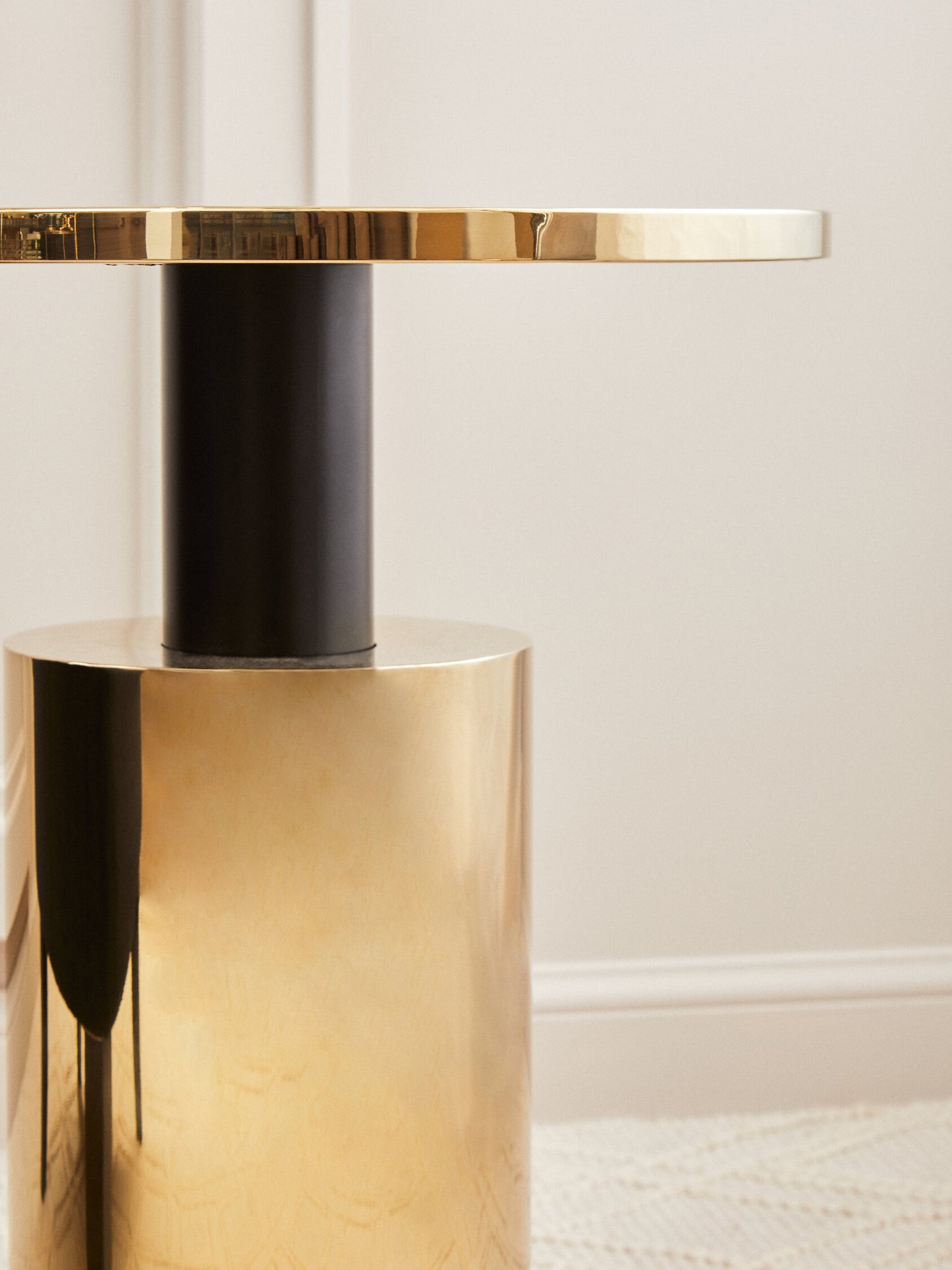Mia Black Marble Effect Top and Gold Base Side Table