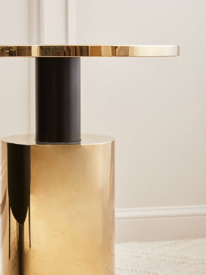 Mia Black Marble Effect Top and Gold Base Side Table