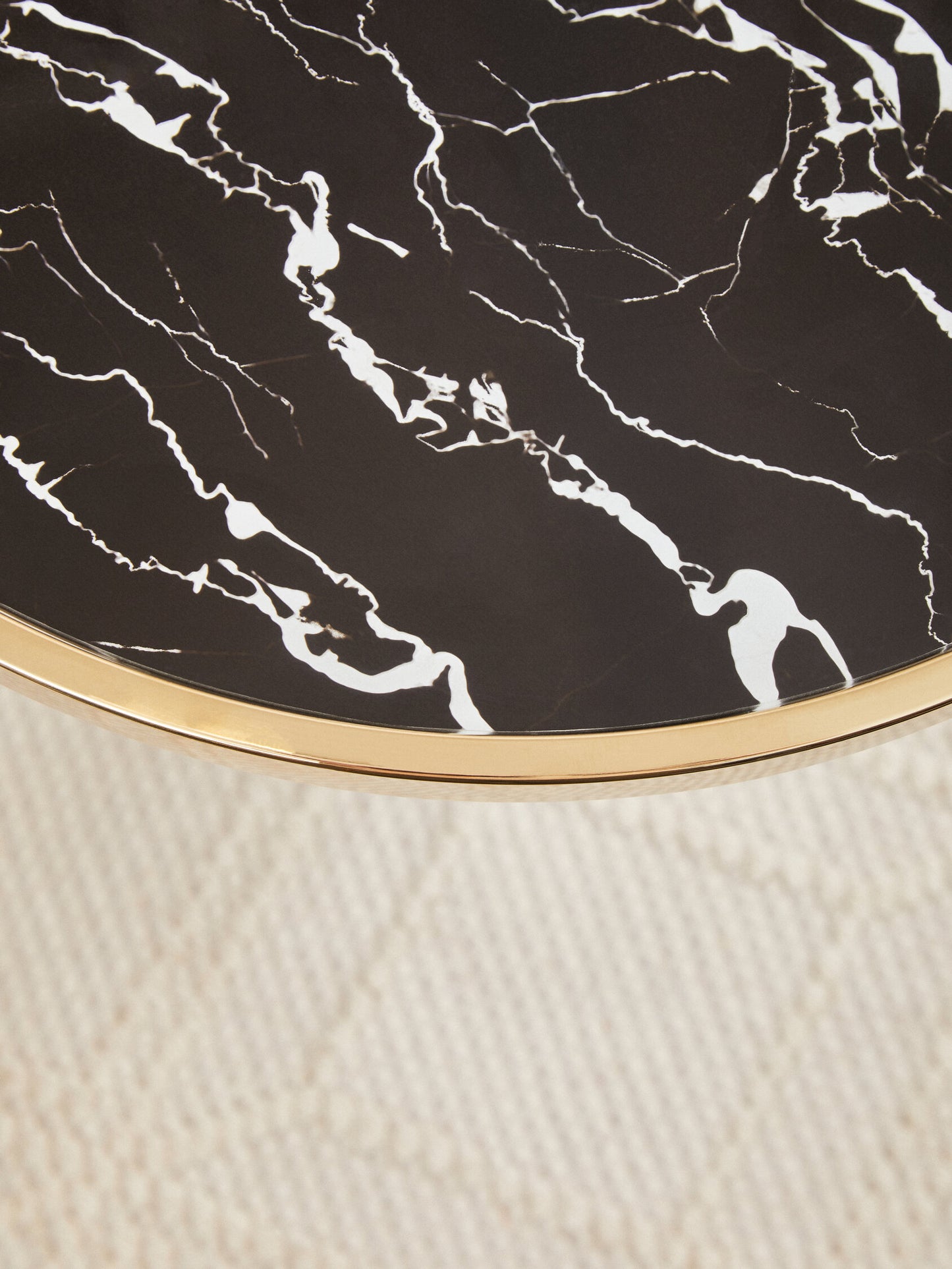 Mia Black Glass and Marble Base Side Table