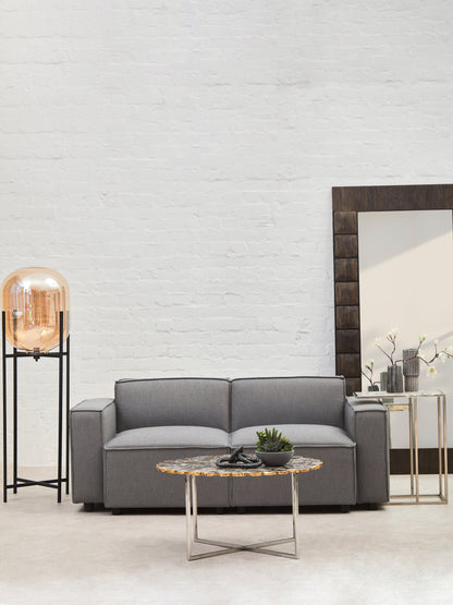Hendrix Industrial Chic Black Glass Floor Lamp