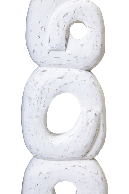 Luxe Decor White Mango Wood Ring Sculpture