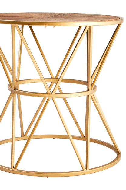 Hestia Gold Starburst Round Side Table