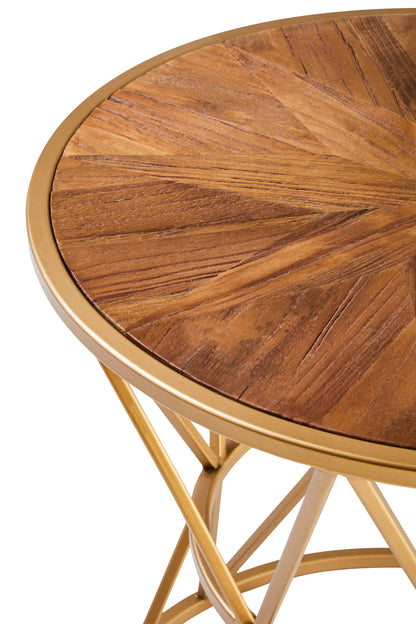 Hestia Gold Starburst Round Side Table