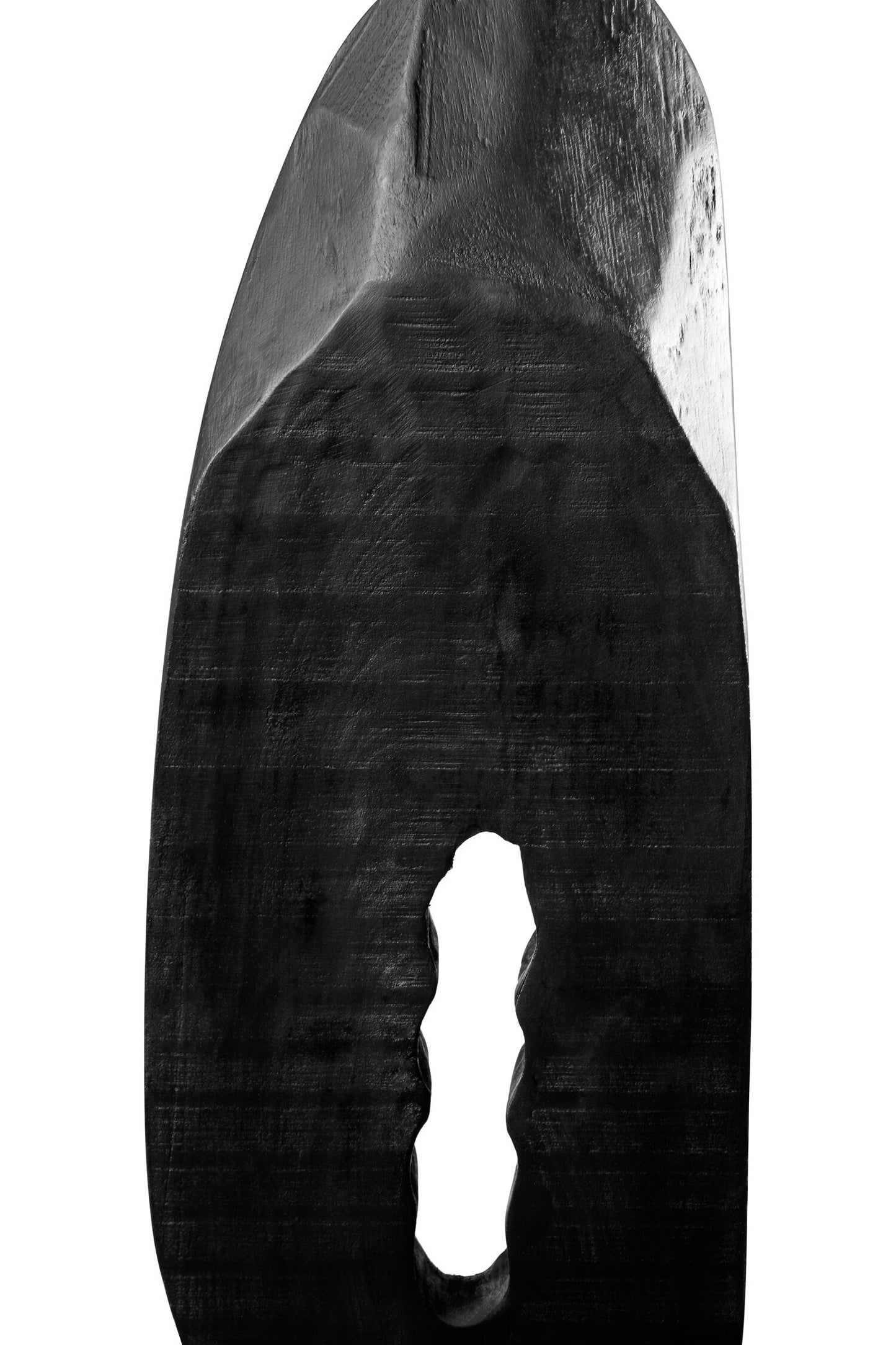 Luxe Decor Rustic Black Vertical Mango Wood Slice Sculpture