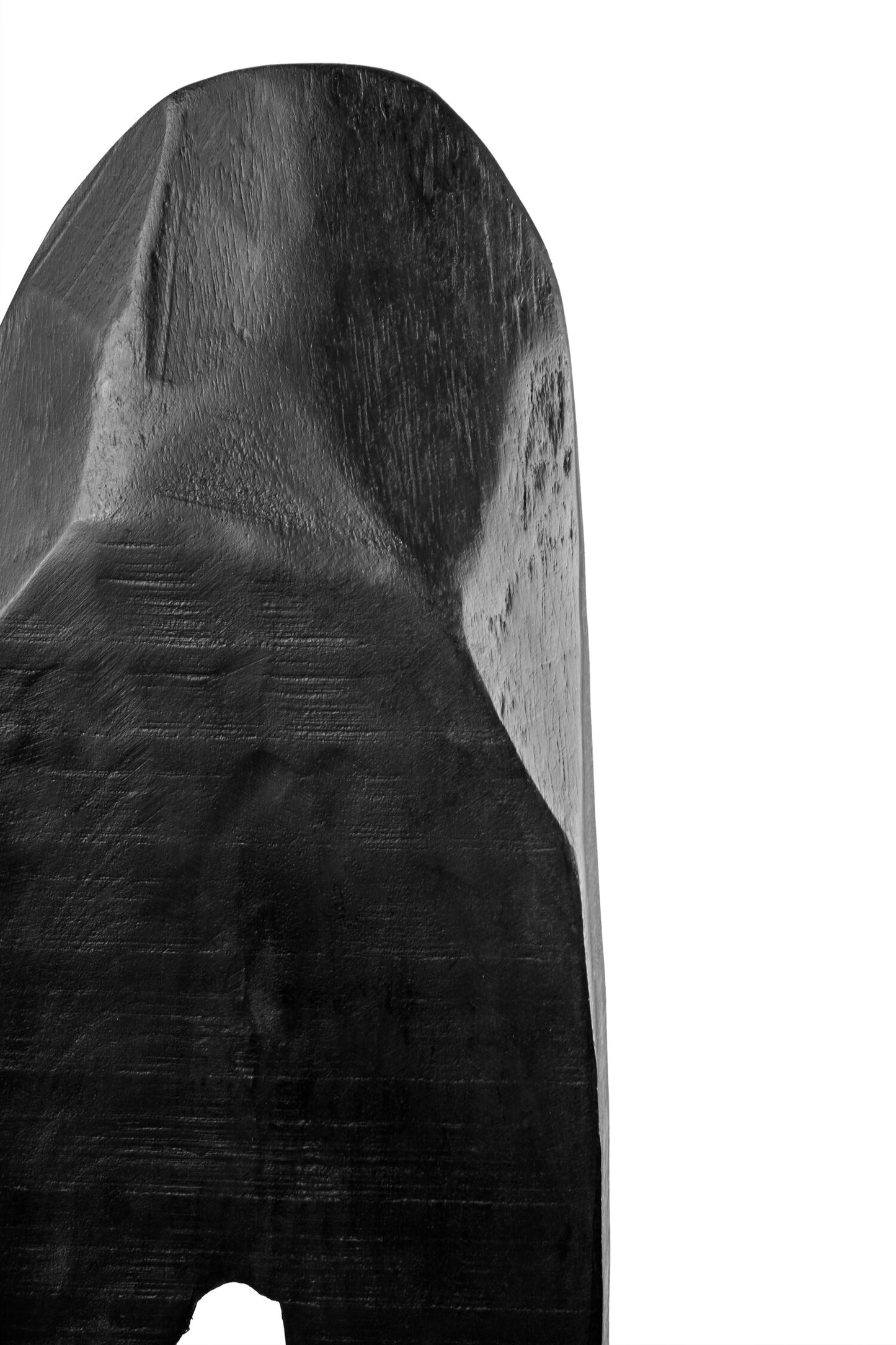 Luxe Decor Rustic Black Vertical Mango Wood Slice Sculpture