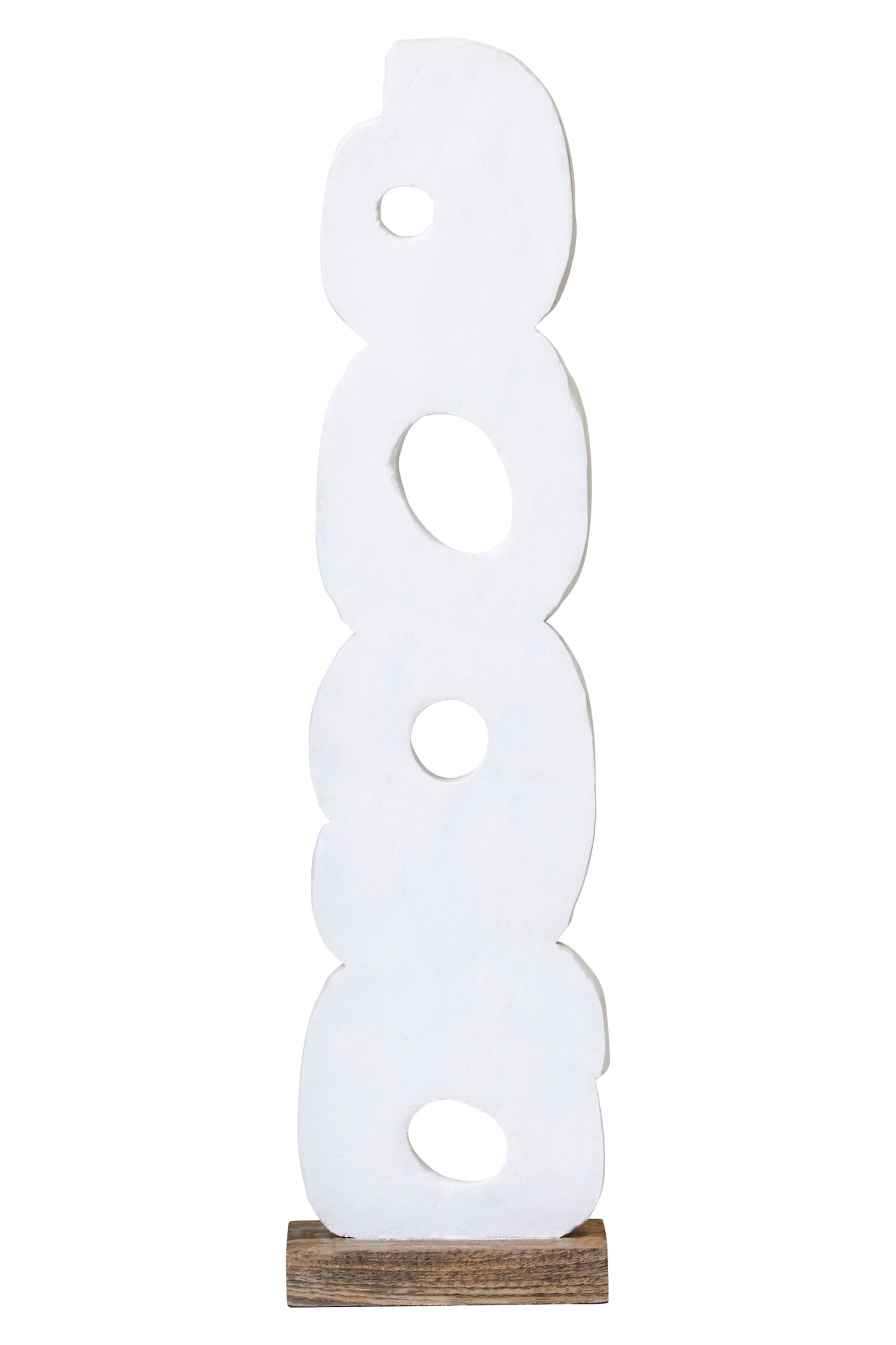 Luxe Decor White Mango Wood Ring Sculpture