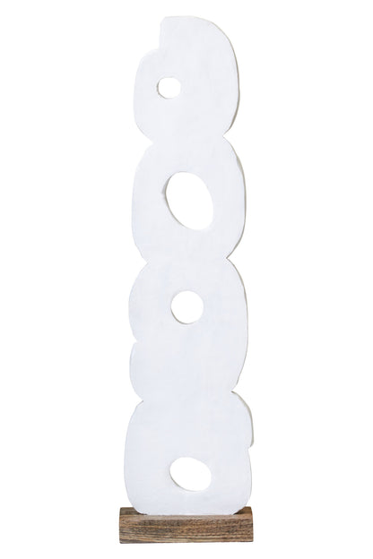 Luxe Decor White Mango Wood Ring Sculpture