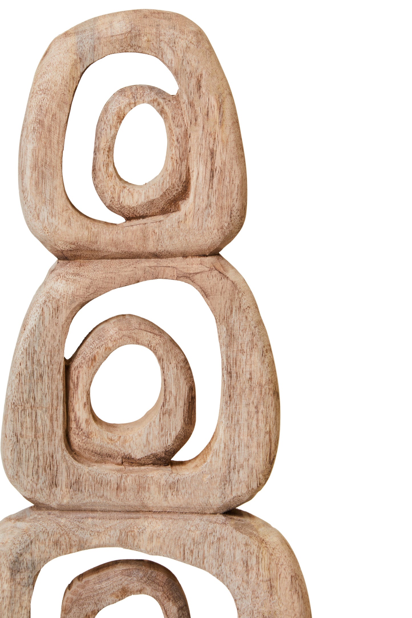 Luxe Decor Natural Mango Wood Stacked Ring Sculpture