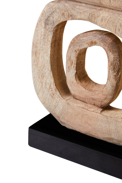 Luxe Decor Natural Mango Wood Stacked Ring Sculpture
