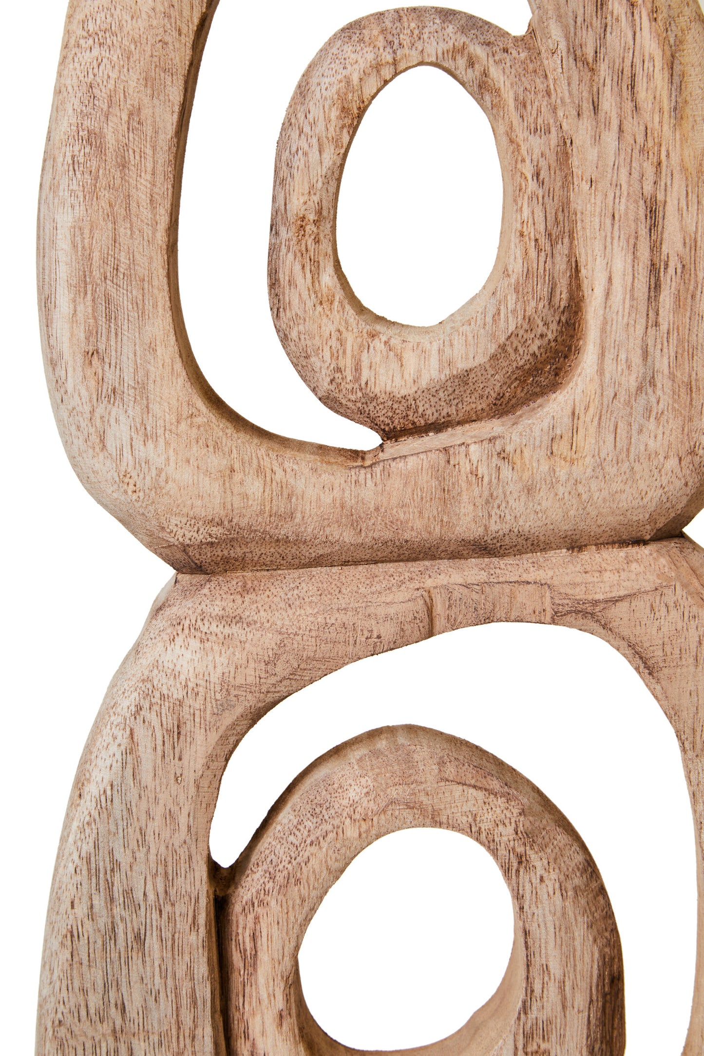 Luxe Decor Natural Mango Wood Stacked Ring Sculpture