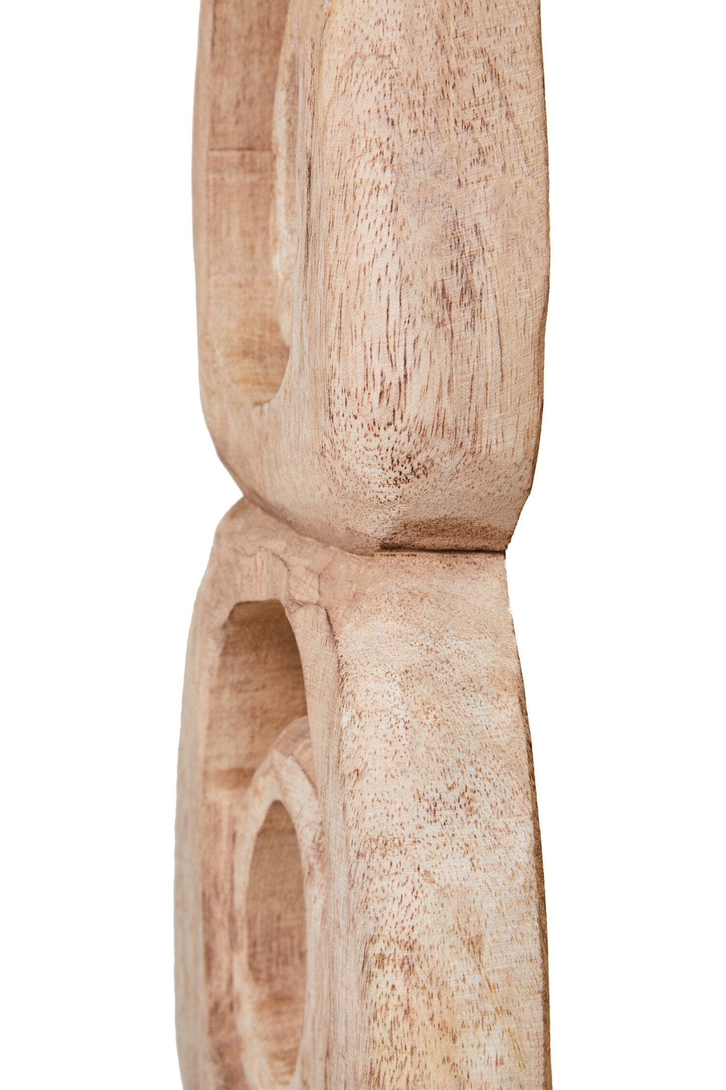 Luxe Decor Natural Mango Wood Stacked Ring Sculpture