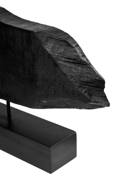Luxe Decor Rustic Black Horizontal Mango Wood Slice Sculpture