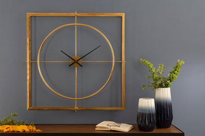 Square Luxe Metal Wall Clock