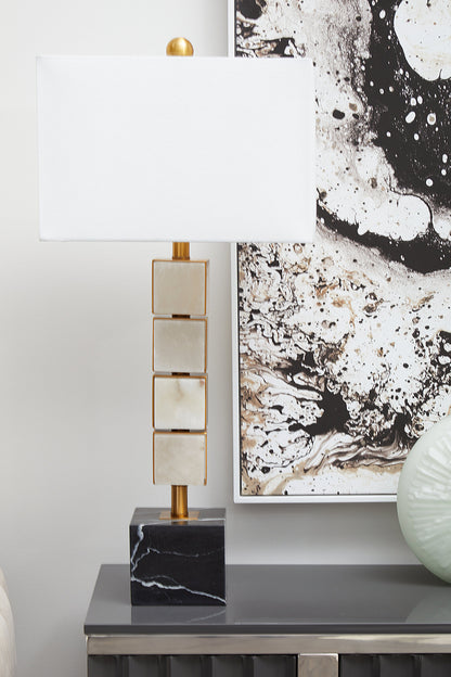 Lucia White Fabric Shade Classic Table Lamp