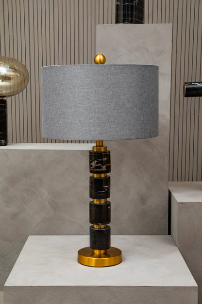 Lucia Grey Fabric Shade Classic Table Lamp