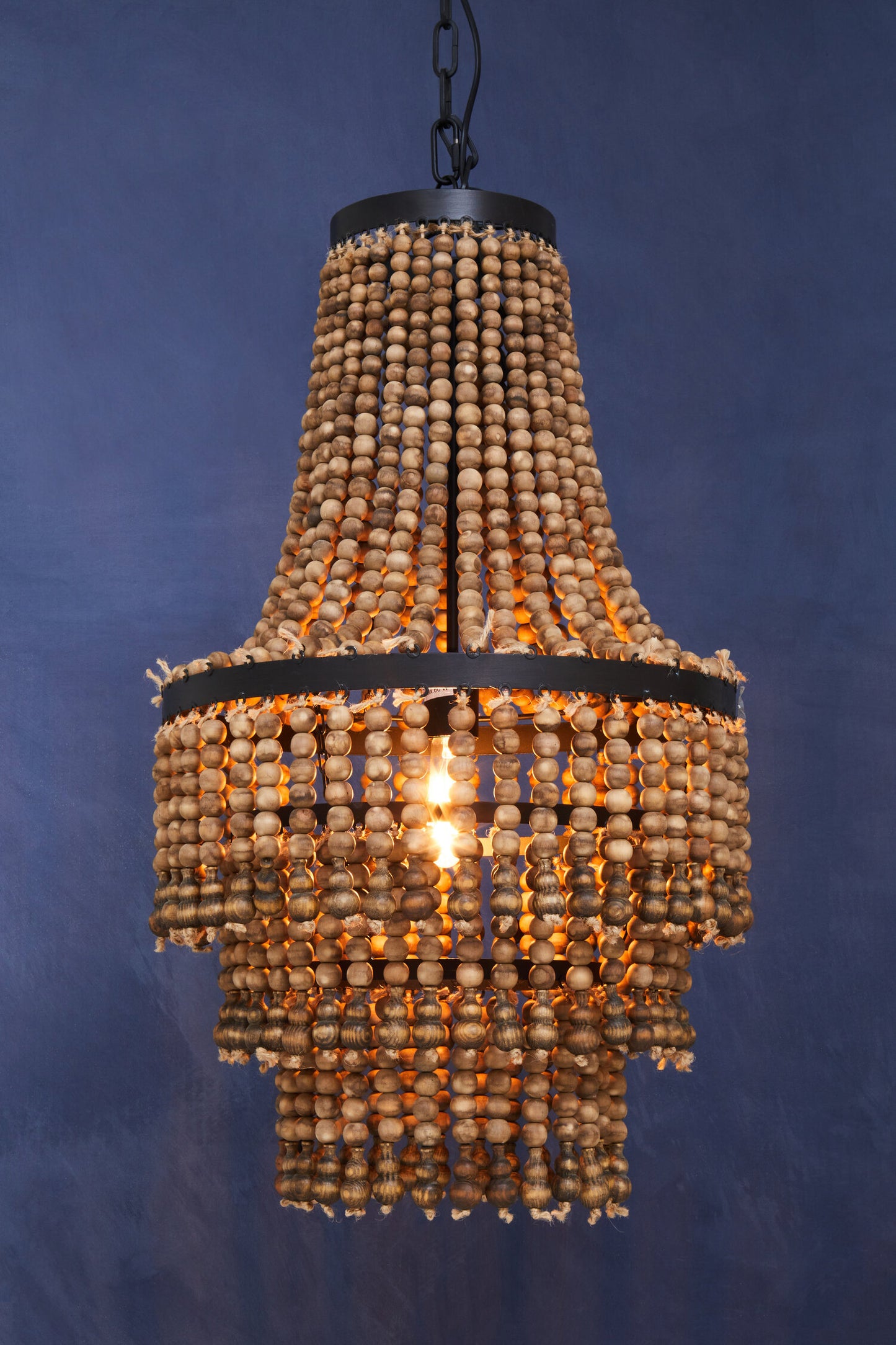 Bayou Wooden Beads Large Chandelier