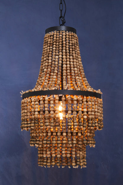 Bayou Wooden Beads Large Chandelier