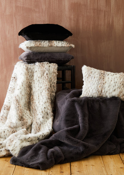 The Luxe Animal Print Faux Fur Square Cushion