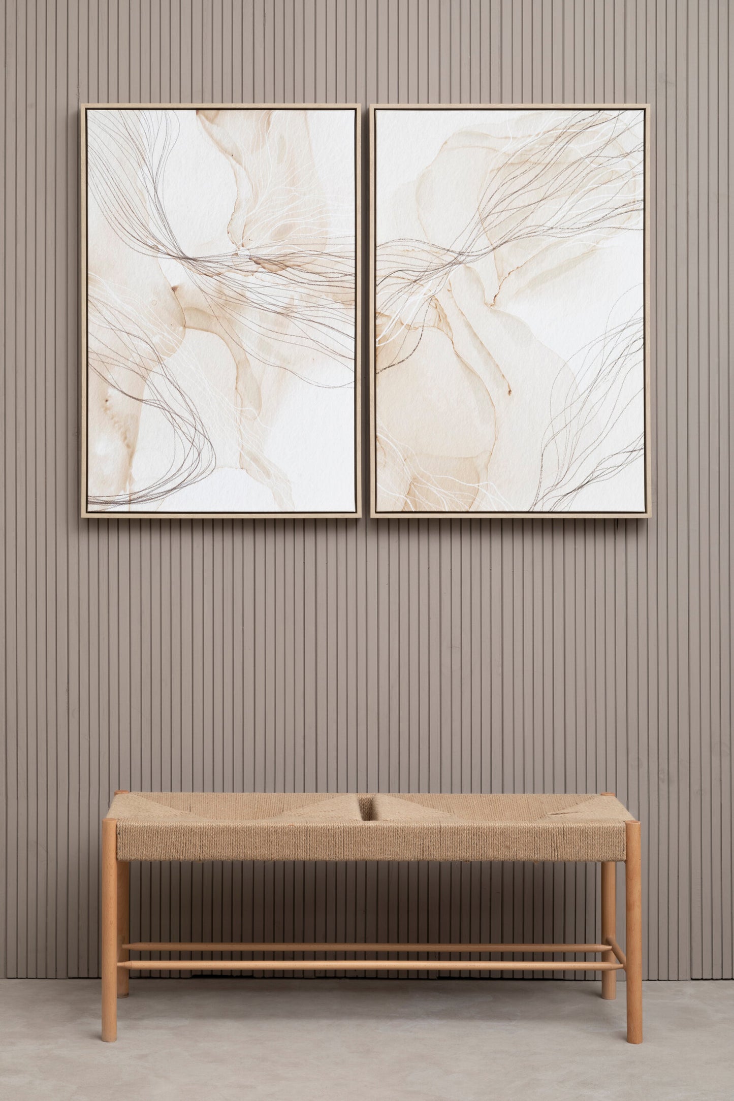 Galleria Set of Two Natural Abstract Wall Art