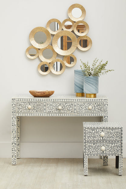Lana Bone Inlay Desk with 3 Drawers