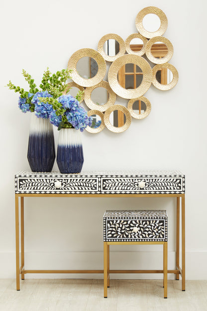 Lana 1 Drawer Side Table with Bone Inlay