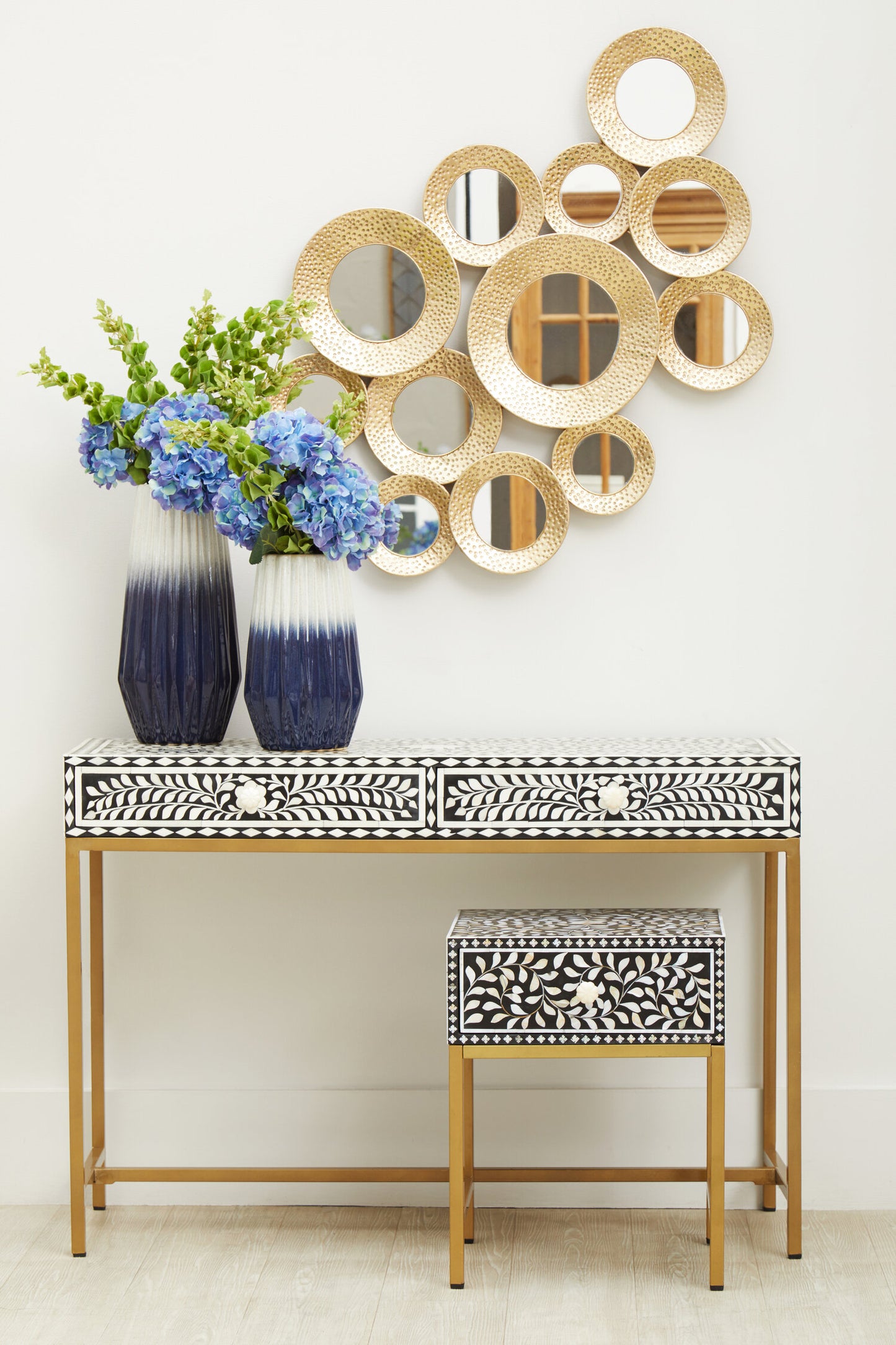 Lana Bone Inlay Console Table With 2 Drawers