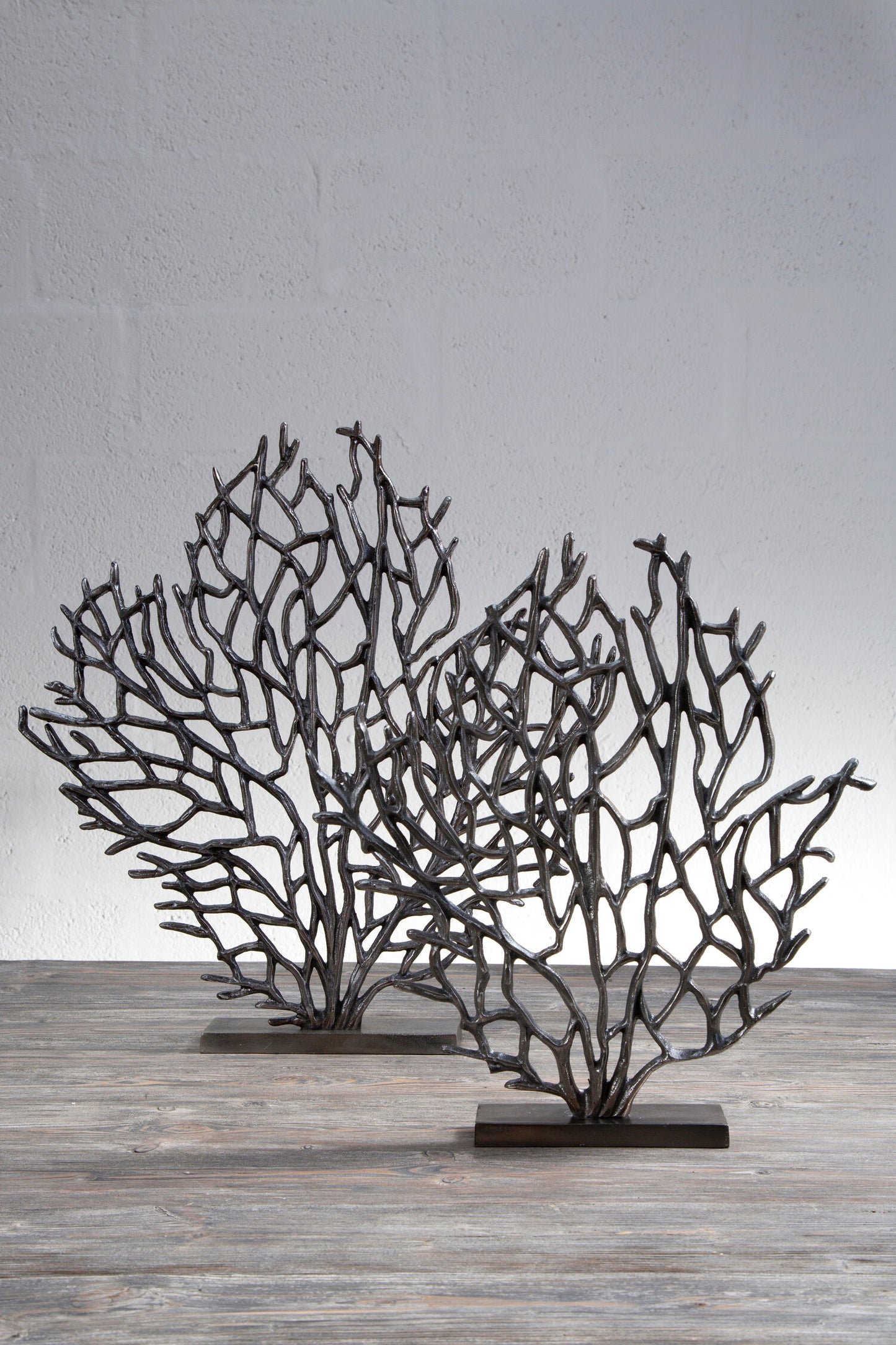 Luxe Decor Large Black Nickel Coral Sculpture