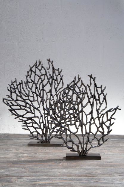 Luxe Decor Large Black Nickel Coral Sculpture