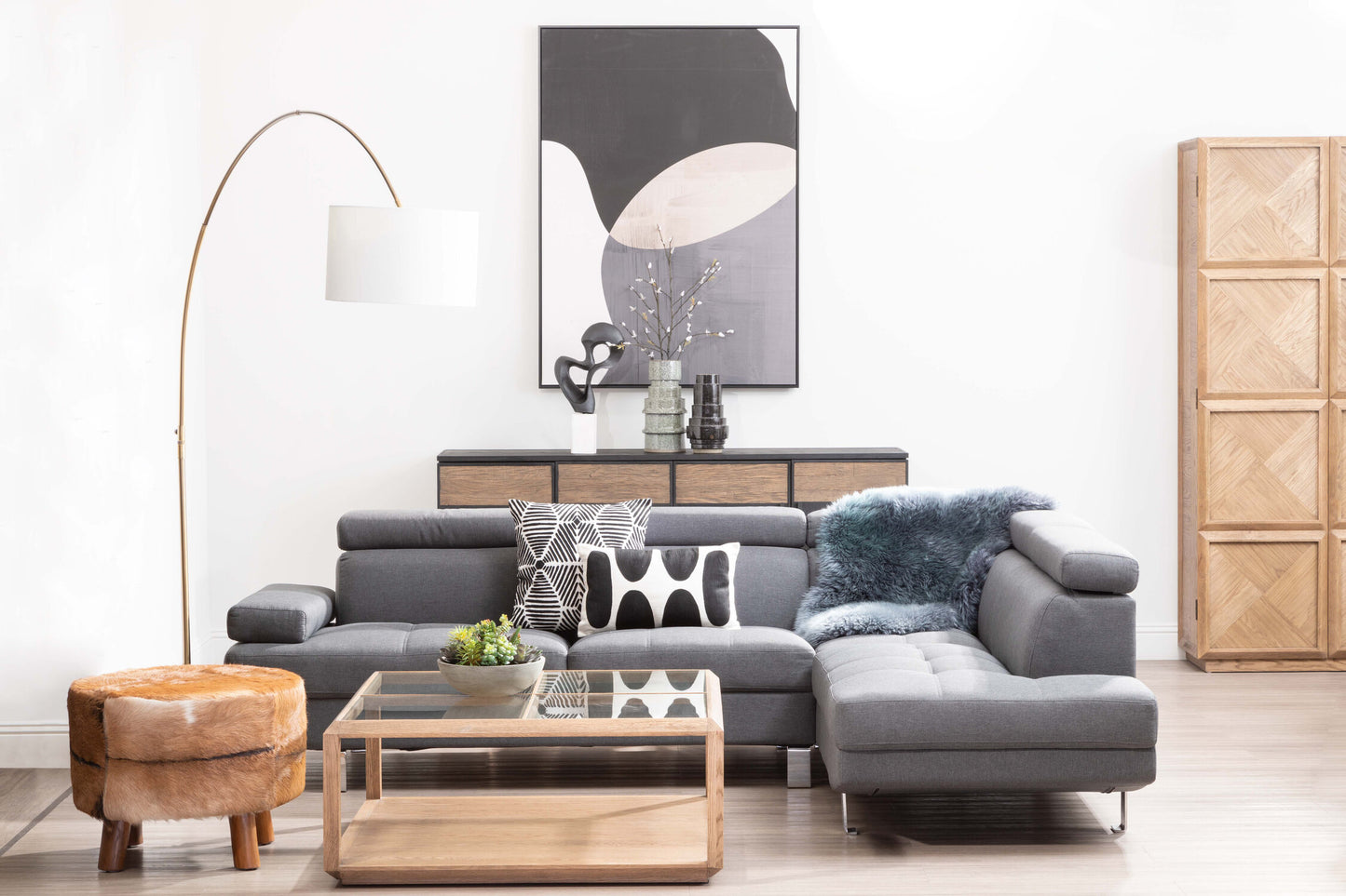 The Edit Black White Square Embroidered Cushion