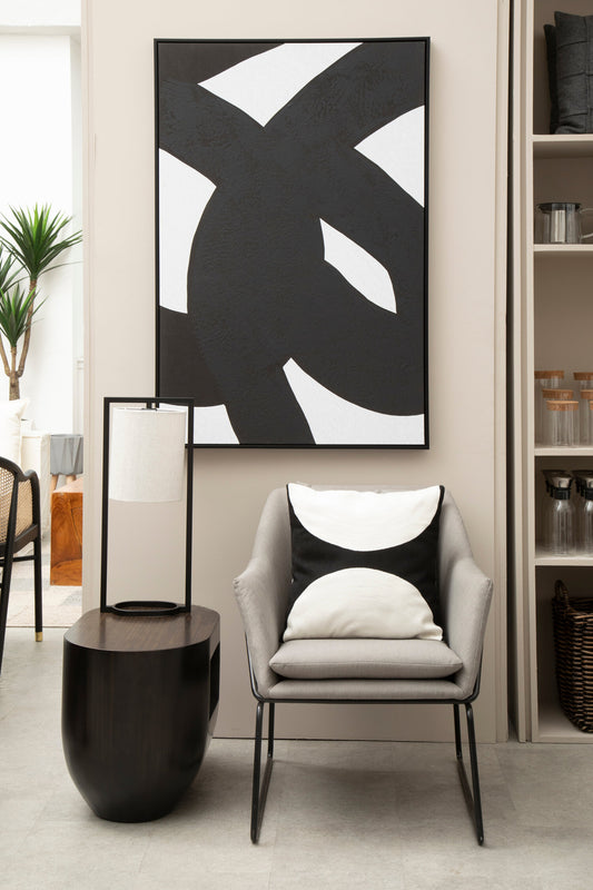 Nomad Ozella Black and White Semicircle Cushion