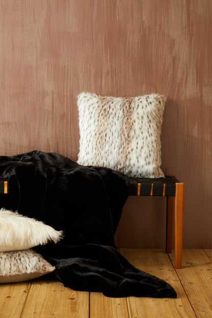 Nomad Lamina Black Faux Fur Throw | Bali & Blue