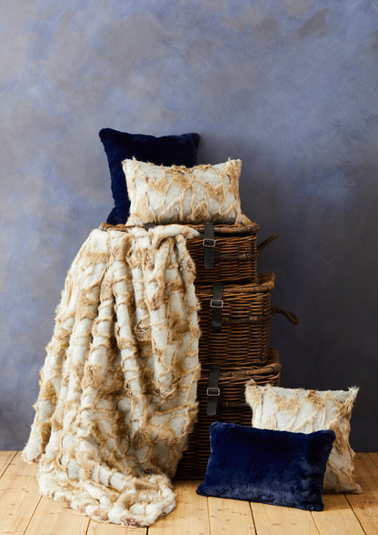 Nomad Lamina Grey and Natural Fur Throw