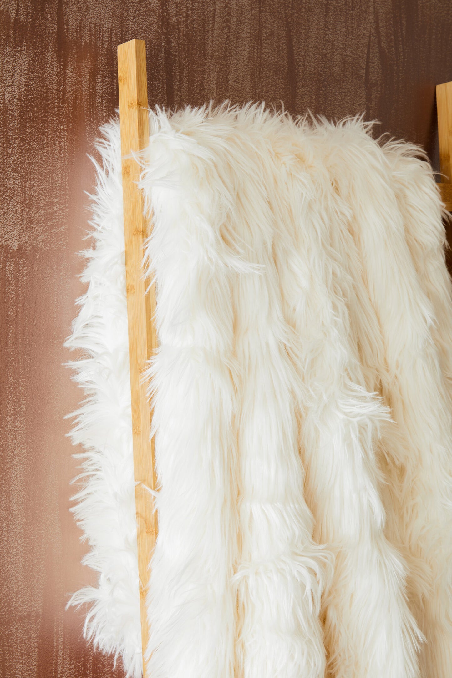 Nomad Lamina Cream Faux Fur Throw