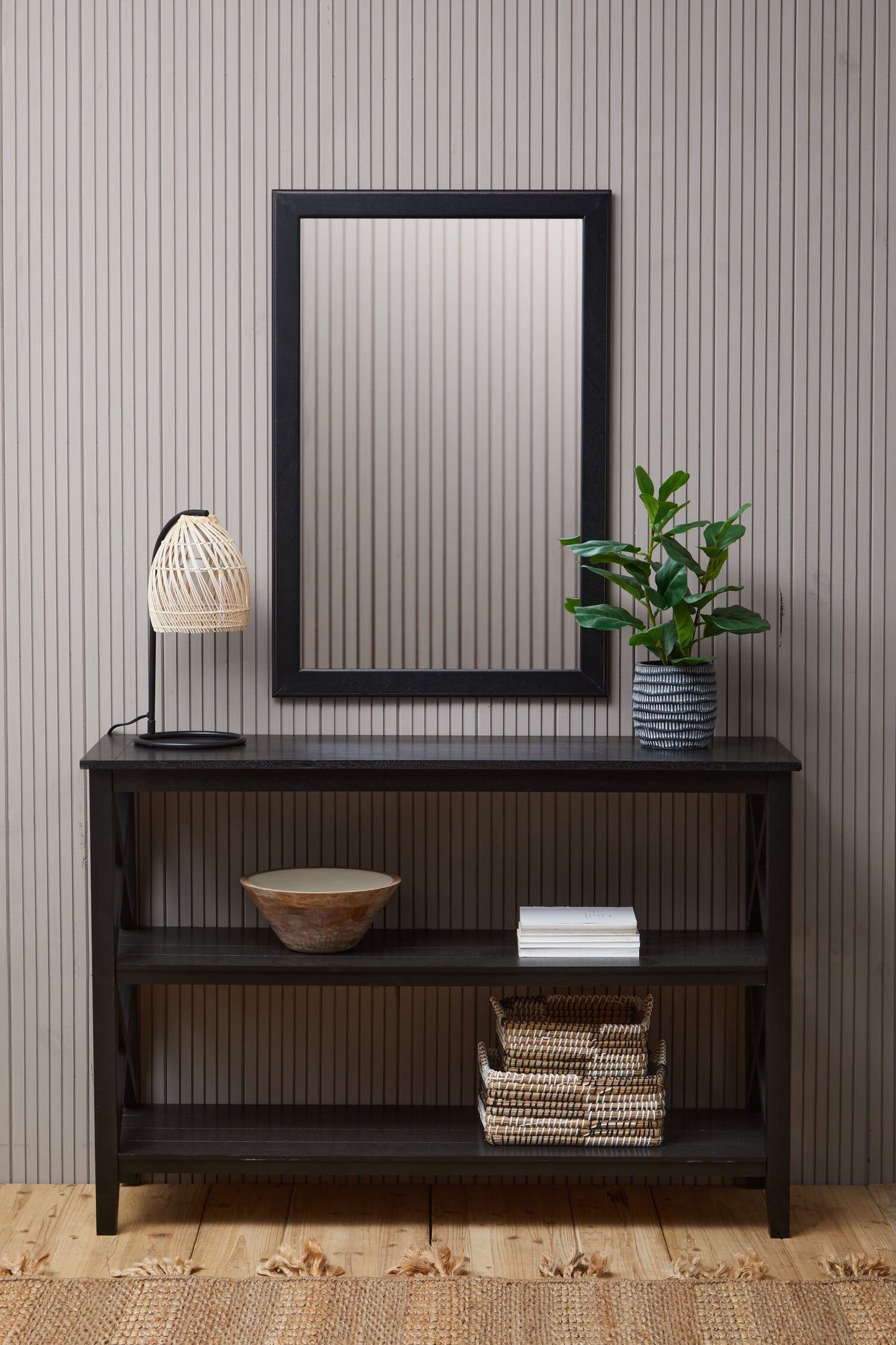 Cambridge 2 Shelf Large Black Bookcase