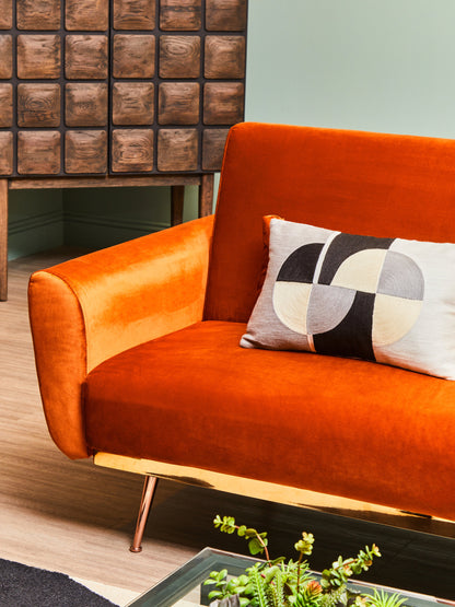 Jasmine Burnt Orange Velvet Sofa Bed