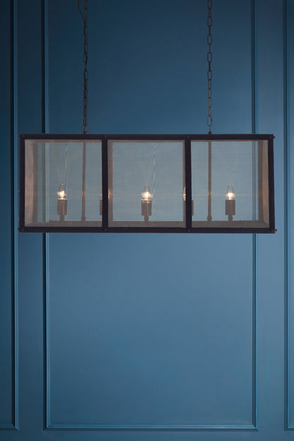 Trent Black Finish Wide Pendant Light With Hints of Gold