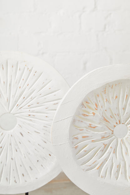 Luxe Decor Small Distressed White Mango Wood Sculpture