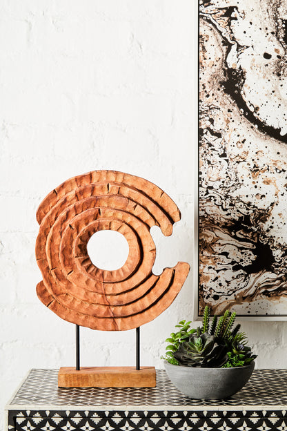 Luxe Decor Mango Wood Ring Sculpture
