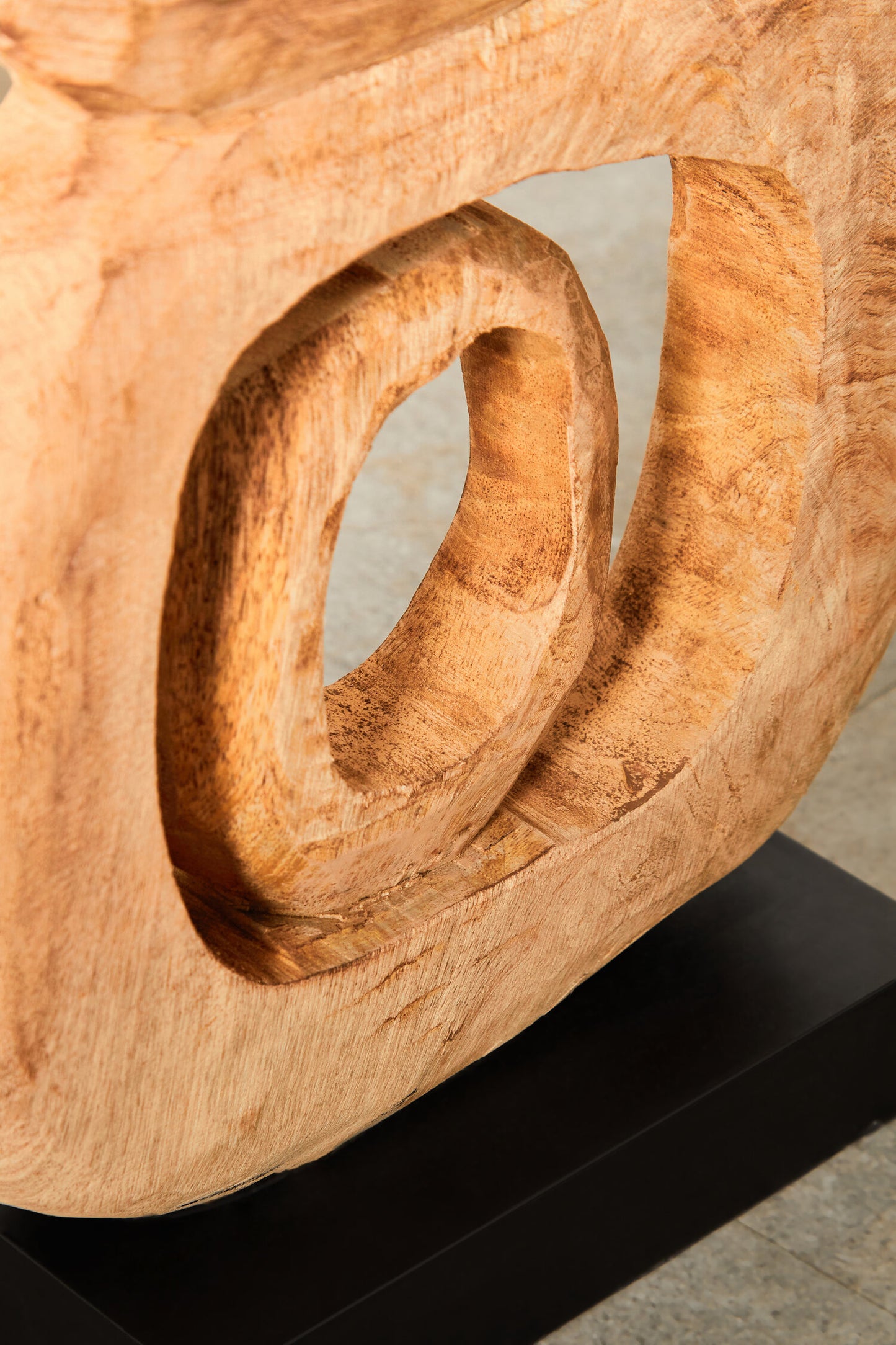 Luxe Decor Natural Mango Wood Stacked Ring Sculpture
