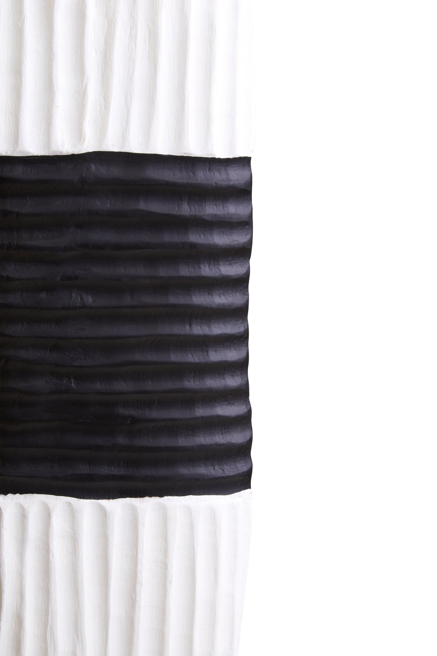 Luxe Decor Black and White Oblong Mango Wood Sculpture